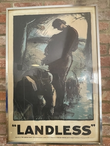 Vintage Lithographed Labour Party poster - Landless