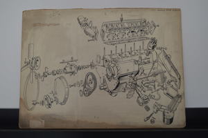 The Autocar Morris 10 engine cutaway drawing 1939