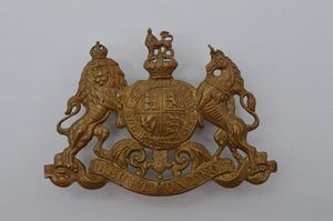 Victorian Empire Brass Helmet Badge Plate