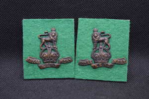 Queen's Own Royal West Kent Regiment. Bronze Officers' collar badges