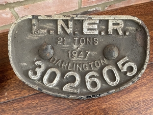 L.N.E.R. Railway Darlington Wagon D Plate Standard 21 Tons 1947 Steam